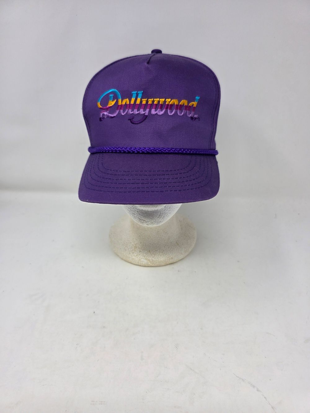 Vintage Dollywood Theme Park Snapback Hat Purple Rope Cord Pigeon Forge TN Dolly